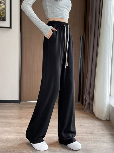 Γυναικείο casual παντελόνι με ψηλή μέση τσέπη και γραβάτες