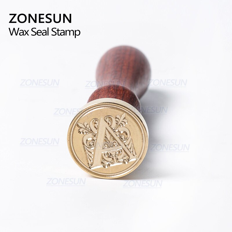 ZONESUN kirjaümbriku pitseerimisvaha vaskpitsat templikunst Dekoratiivne pitseerimisvaha pitser puidust käepidemega pulmaposti kingitused