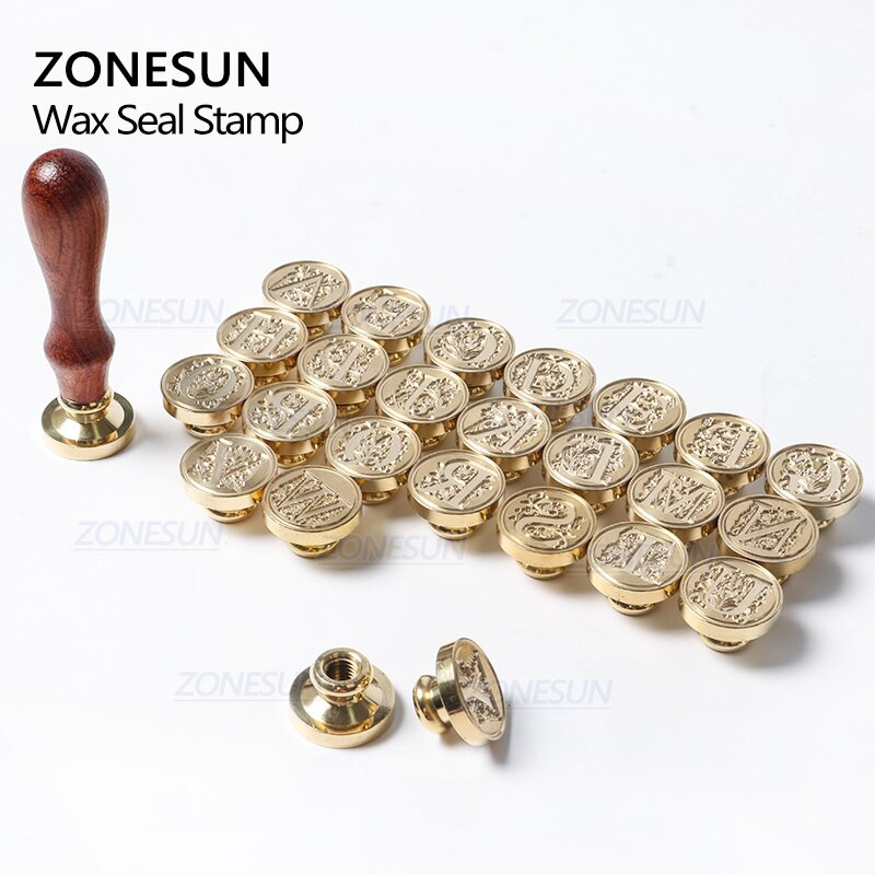 ZONESUN kirjaümbriku pitseerimisvaha vaskpitsat templikunst Dekoratiivne pitseerimisvaha pitser puidust käepidemega pulmaposti kingitused