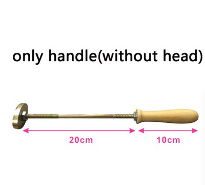 Kohandatud disainiga logo tempel roostevabast terasest käepidemega vaskvorm, mis sobib taimpargitud trükinaha jaoks