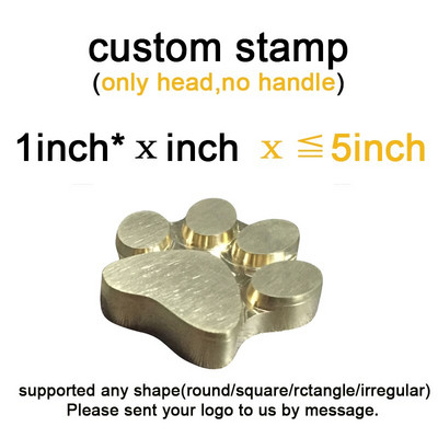 Kohandatud disainiga logo tempel roostevabast terasest käepidemega vaskvorm, mis sobib taimpargitud trükinaha jaoks