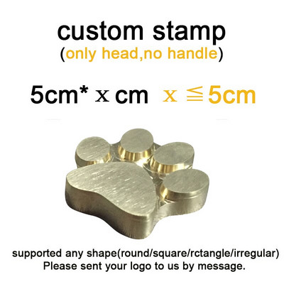 Kohandatud disainiga logo tempel roostevabast terasest käepidemega vaskvorm, mis sobib taimpargitud trükinaha jaoks