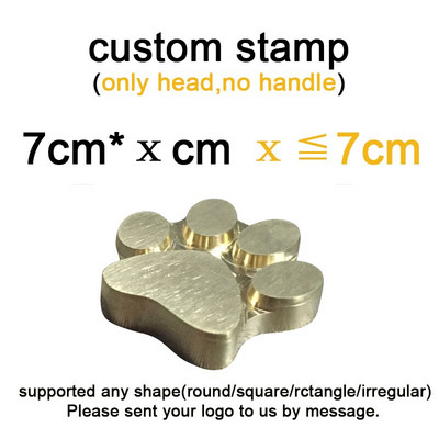 Kohandatud disainiga logo tempel roostevabast terasest käepidemega vaskvorm, mis sobib taimpargitud trükinaha jaoks