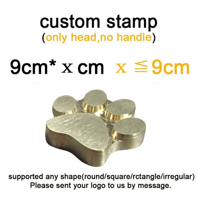 Kohandatud disainiga logo tempel roostevabast terasest käepidemega vaskvorm, mis sobib taimpargitud trükinaha jaoks