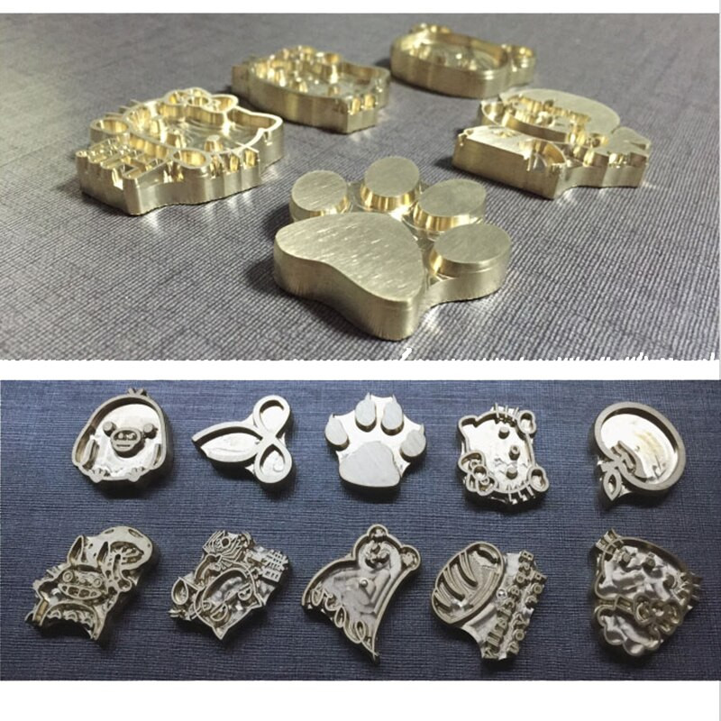 Kohandatud disainiga logo tempel roostevabast terasest käepidemega vaskvorm, mis sobib taimpargitud trükinaha jaoks