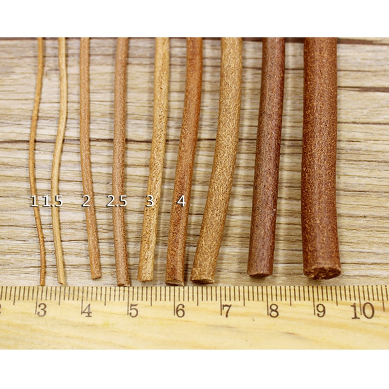Κορδόνι από γνήσιο δέρμα 1-5 μέτρα Σχοινί κορδόνι Δαντέλα Φυσικό Veg-tan Δερμάτινο λουράκι Κορδόνια Υφαντό κολιέ σχοινί 1-5 χιλιοστά