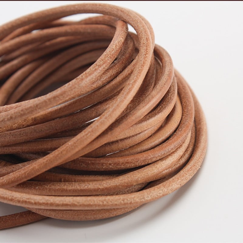 Κορδόνι από γνήσιο δέρμα 1-5 μέτρα Σχοινί κορδόνι Δαντέλα Φυσικό Veg-tan Δερμάτινο λουράκι Κορδόνια Υφαντό κολιέ σχοινί 1-5 χιλιοστά