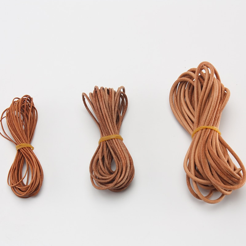 Κορδόνι από γνήσιο δέρμα 1-5 μέτρα Σχοινί κορδόνι Δαντέλα Φυσικό Veg-tan Δερμάτινο λουράκι Κορδόνια Υφαντό κολιέ σχοινί 1-5 χιλιοστά