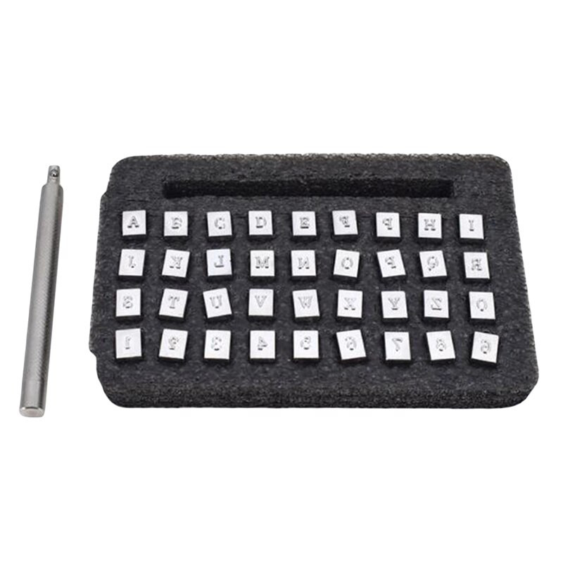 Εργαλεία διάτρησης από χάλυβα γράμματα αλφαβήτου αριθμού σφραγίδων σφράγισης μεταλλικά δερμάτινα εργαλεία διάτρησης DIY Δερμάτινα εργαλεία χειροτεχνίας