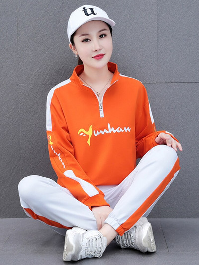 Casual αθλητικό κοστούμι γυναικεία άνοιξη φθινόπωρο 2022 Νέο μεγάλο Westernized μακρυμάνικο πουλόβερ Παντελόνι Φόρμα δύο τεμαχίων