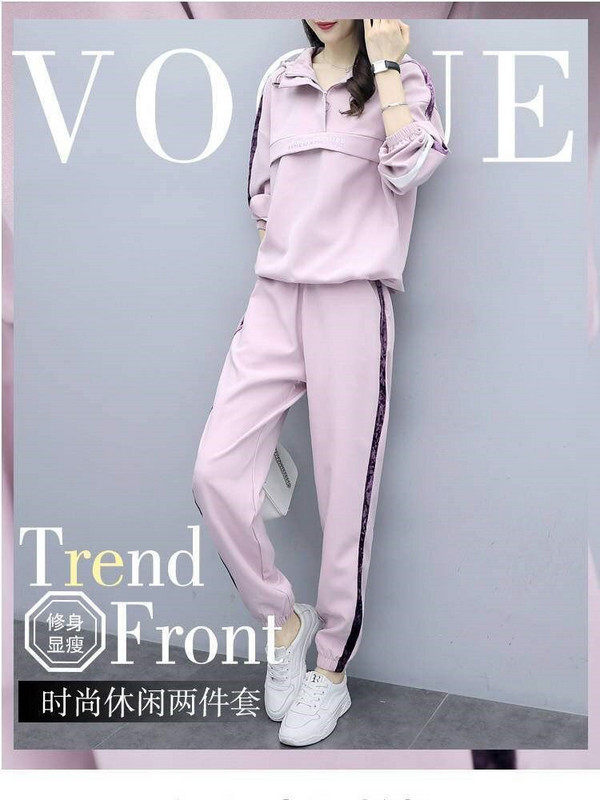 2022 m. rudens Naujas laisvas laisvalaikio sportinis kostiumas moterims Madingi amžių mažinantys dviejų dalių treniruočių drabužiai mergaičių bėgimo kostiumai sportinis kostiumas