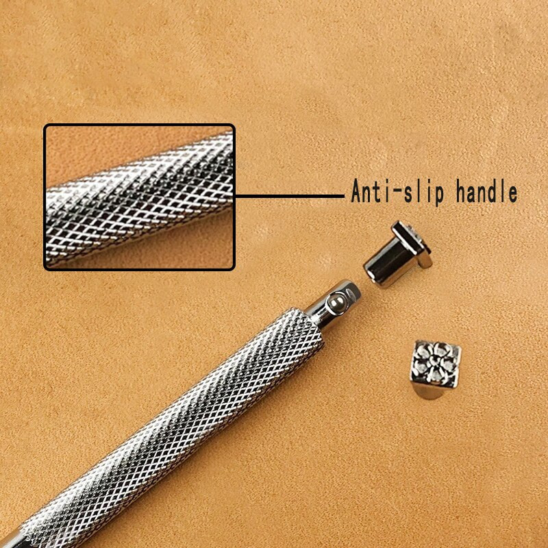 8 capete cu o singură tijă sculptură în piele, instrument combinat de imprimare, model de perforare grafică, perforare, bricolaj, artă, sculptură în piele, imprimare