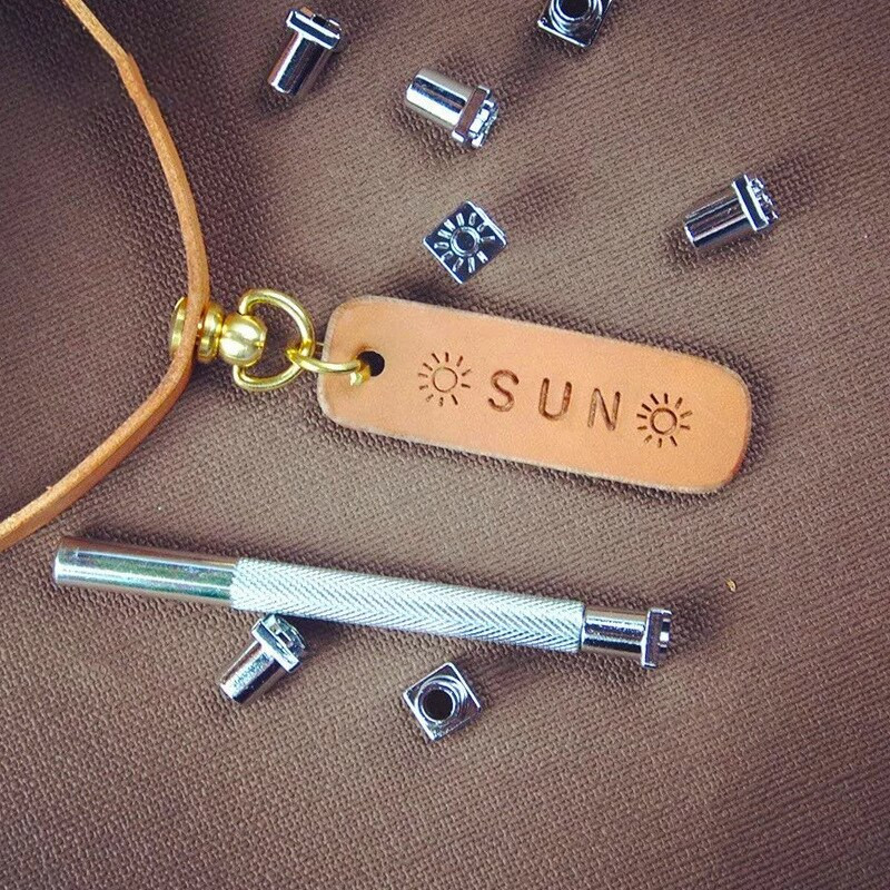 8 capete cu o singură tijă sculptură în piele, instrument combinat de imprimare, model de perforare grafică, perforare, bricolaj, artă, sculptură în piele, imprimare