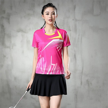 Μπλουζάκια τένις για κορίτσια αθλητικό μπλουζάκι μπάντμιντον , κοντό αμάνικο πινγκ πονγκ φόρμα πουκάμισο γκολφ κορίτσια μπάντμιντον πουκάμισα