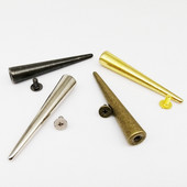 10 σετ 10x54mm Μεταλλικό ντεκόρ Punk Bullet Warhead Spike Cone Screwback Screw Rivet Stud for DIY Crafts Bag Belt Jacket