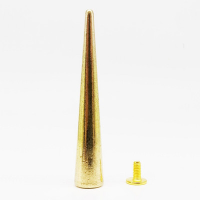10 σετ 10x54mm Μεταλλικό ντεκόρ Punk Bullet Warhead Spike Cone Screwback Screw Rivet Stud for DIY Crafts Bag Belt Jacket