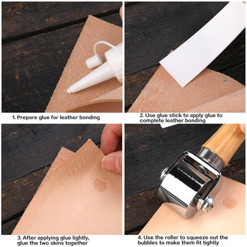 LMDZ 26/60/100 mm Press Edge Roller Leather craft Glue Laminating Tool Leather Edge Creaser Smoother Steel Iron Roller DIY Tool