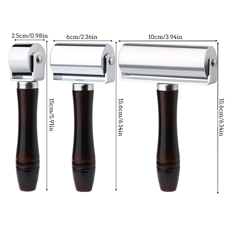 LMDZ 26/60/100mm Rolă pentru margini de presare Instrument de laminare cu lipici din piele Instrument de laminare Cut pentru margini din piele Rolă de fier din oțel mai netedă Instrument de bricolaj