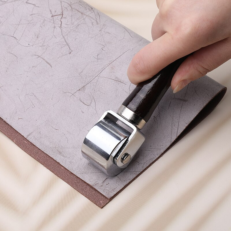 LMDZ 26/60/100mm Rolă pentru margini de presare Instrument de laminare cu lipici din piele Instrument de laminare Cut pentru margini din piele Rolă de fier din oțel mai netedă Instrument de bricolaj