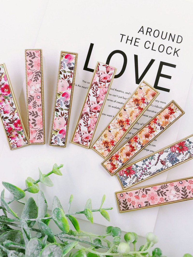 Uus Rainbow 10 tk/partii KC kullast õõnestatud enamik moodsaid metallist juukseklambrid aksessuaarid meisterdatud kunstnahast naistele