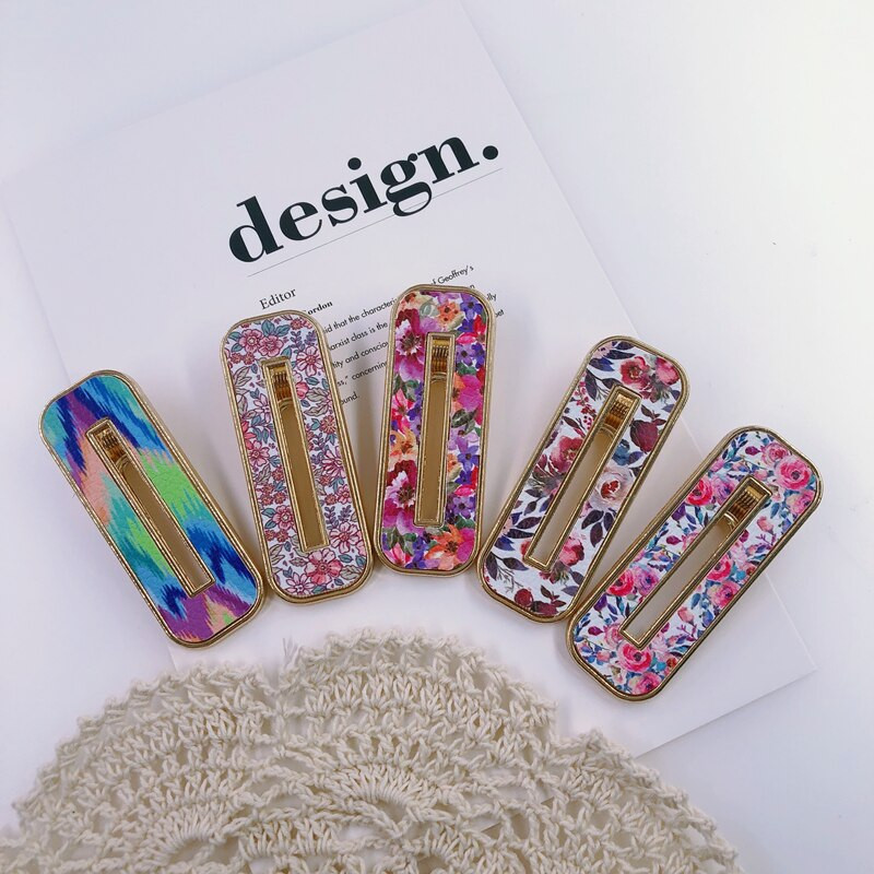 Uus Rainbow 10 tk/partii KC kullast õõnestatud enamik moodsaid metallist juukseklambrid aksessuaarid meisterdatud kunstnahast naistele