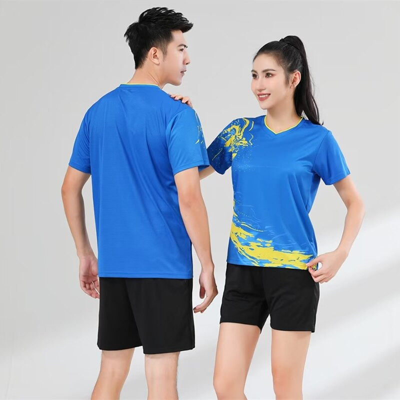 Γυναικεία και ανδρικά πουκάμισα τένις Σορτς κινέζικο Dragon τύπωμα μπάντμιντον Στολή παιδικό σετ επιτραπέζιας αντισφαίρισης Κοστούμι προπόνησης για αγόρια αθλητικά ρούχα