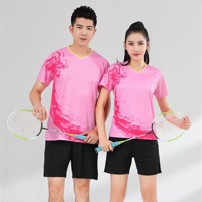 Γυναικεία και ανδρικά πουκάμισα τένις Σορτς κινέζικο Dragon τύπωμα μπάντμιντον Στολή παιδικό σετ επιτραπέζιας αντισφαίρισης Κοστούμι προπόνησης για αγόρια αθλητικά ρούχα