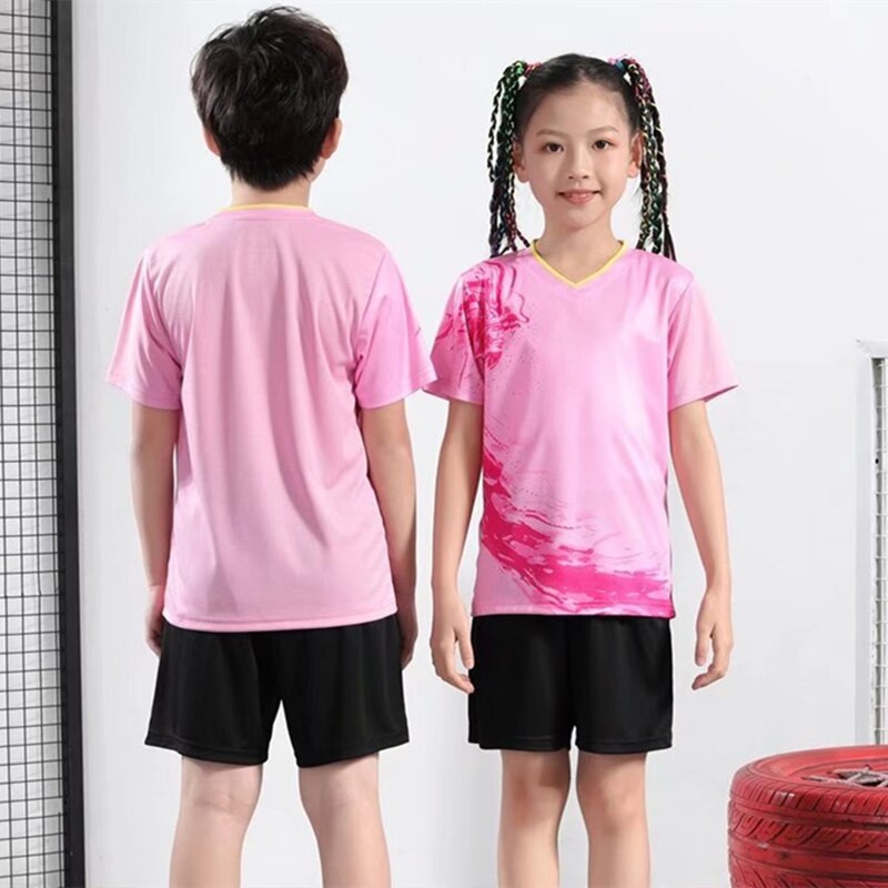 Γυναικεία και ανδρικά πουκάμισα τένις Σορτς κινέζικο Dragon τύπωμα μπάντμιντον Στολή παιδικό σετ επιτραπέζιας αντισφαίρισης Κοστούμι προπόνησης για αγόρια αθλητικά ρούχα