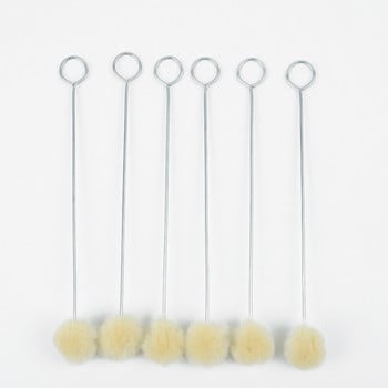 100 τμχ Wool Daubers Ball Brush Leather Dye Dauber & Finish Dyeing Applicator with Metal Handle for DIY Crafts Projects