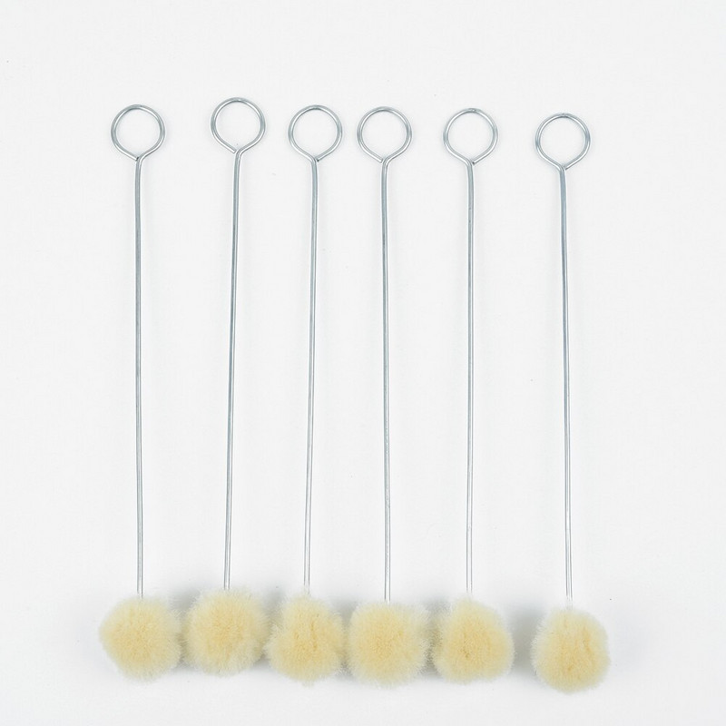 100 τμχ Wool Daubers Ball Brush Leather Dye Dauber & Finish Dyeing Applicator with Metal Handle for DIY Crafts Projects