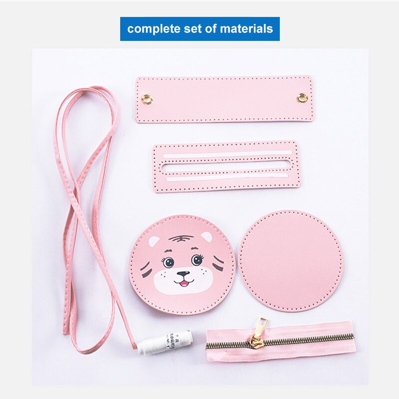 Pribor za izradu torbe s uzorkom tigra s crtanim likom Slatka torba za rame Torba za pakete od kožnih materijala DIY Samoizrađeni pribor za šivanje