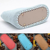 9 värvi Kvaliteetne kootud koti põhi Nahast koti aksessuaarid Käsitsi valmistatud põhi aukudega Isetehtud heegeldatud koti põhi Pu alus