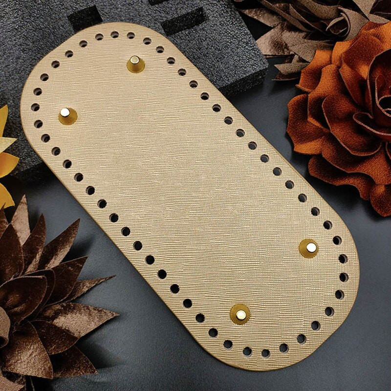 9 värvi Kvaliteetne kootud koti põhi Nahast koti aksessuaarid Käsitsi valmistatud põhi aukudega Isetehtud heegeldatud koti põhi Pu alus