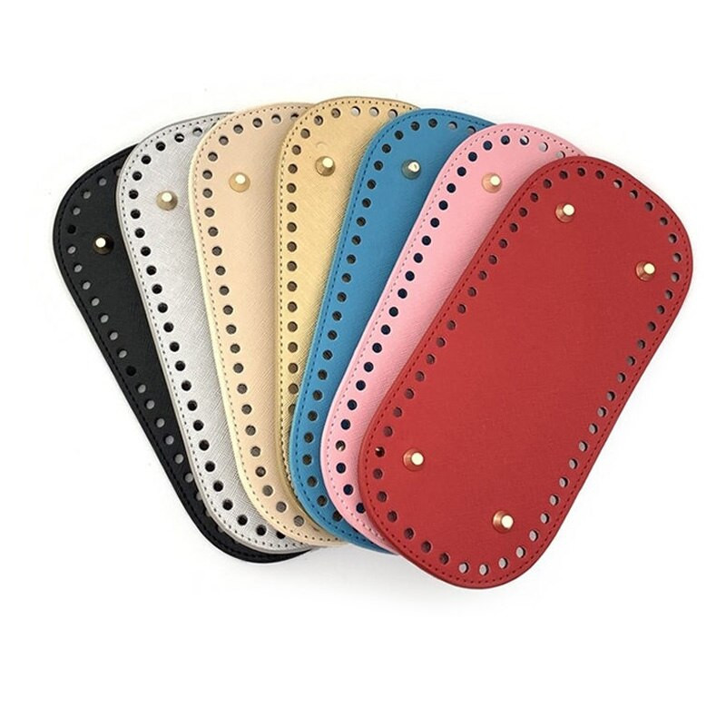 9 värvi Kvaliteetne kootud koti põhi Nahast koti aksessuaarid Käsitsi valmistatud põhi aukudega Isetehtud heegeldatud koti põhi Pu alus