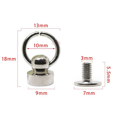 100 buc diametru 8mm/9mm DIY curea inel rotativ cap de călugăr mamelon dimensiunea unghiilor pentru telefon mobil husă geantă din piele nit
