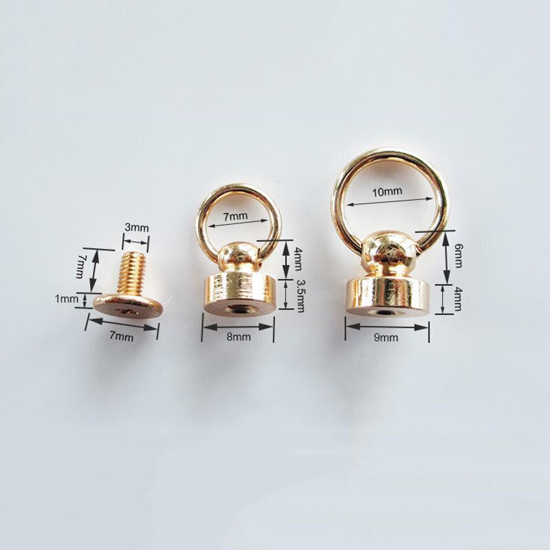 100 buc diametru 8mm/9mm DIY curea inel rotativ cap de călugăr mamelon dimensiunea unghiilor pentru telefon mobil husă geantă din piele nit