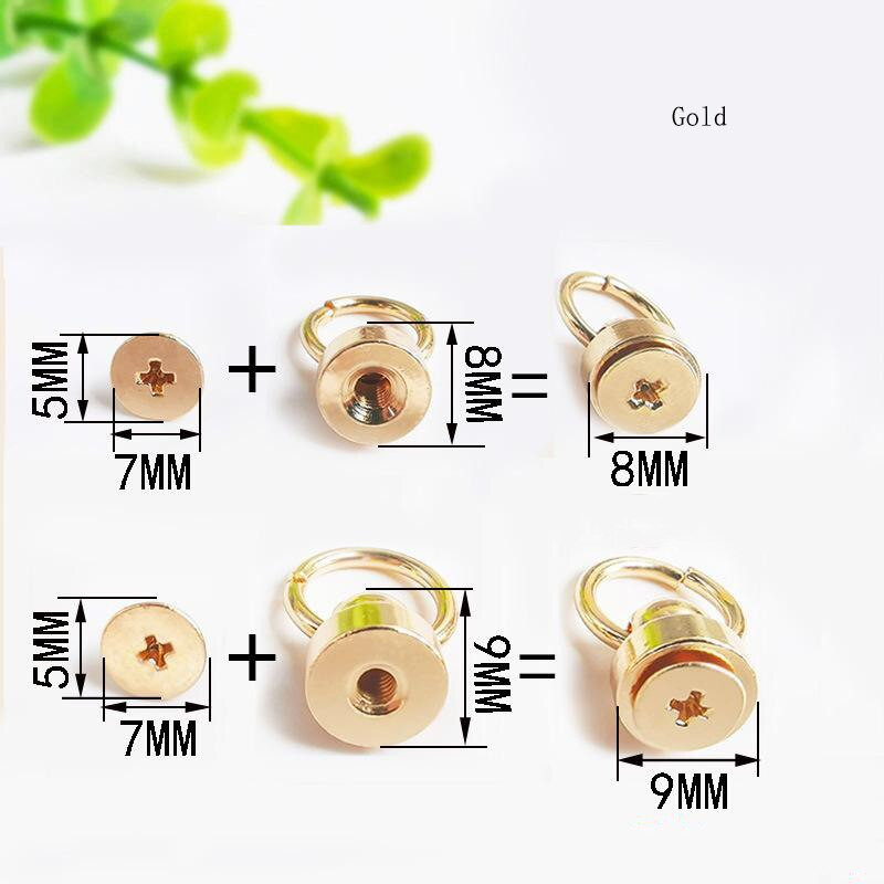 100 buc diametru 8mm/9mm DIY curea inel rotativ cap de călugăr mamelon dimensiunea unghiilor pentru telefon mobil husă geantă din piele nit