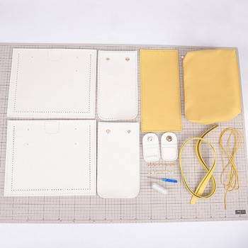 Комплект кожени ръчно изработени тъкани чанти Colorblock Tote Bag Направи си сам материал Домашно ръчно шиене за дамска чанта през рамо