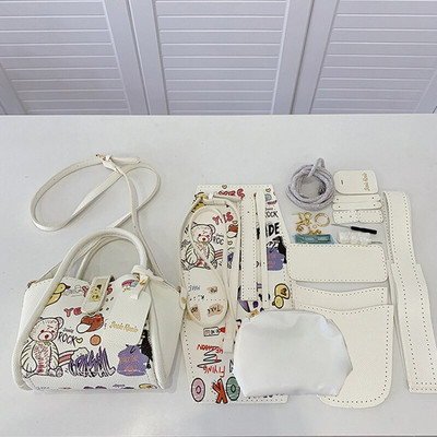 1 set de cusături pentru genți de mână cu graffiti realizate manual cu cusut Material pentru geantă de mână Accesorii din piele PU