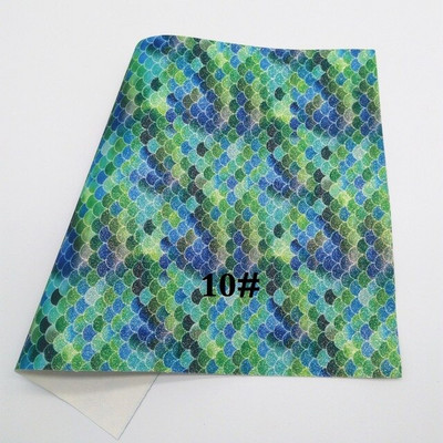 A4 Ombre Glitter Pu Leather DIY Colorful Gradient Fish Scale Pattern Mermaid Handmade EMWSJW