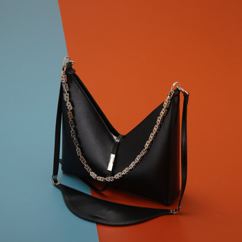 Геометрична чанта за жени Super Fiber Leather Ins Popuar Ampit Crossbody Дамска чанта Метална верига Специални 2021 Ново пристигане Дамски чанти