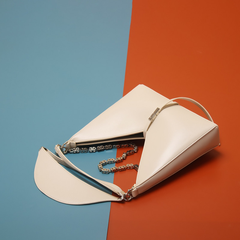 Geometrijska torba za žene od super vlaknaste kože Ins Popuar Ampit torbica preko ramena Metalni lanac Specijalne ženske torbe Novi dolazak 2021.