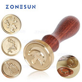 ZONESUN Σήμα Totem Σφραγίδα με ξύλινη λαβή για συσκευασία δώρου Γράμμα φάκελοι δέματα Προσκλητήρια γάμου