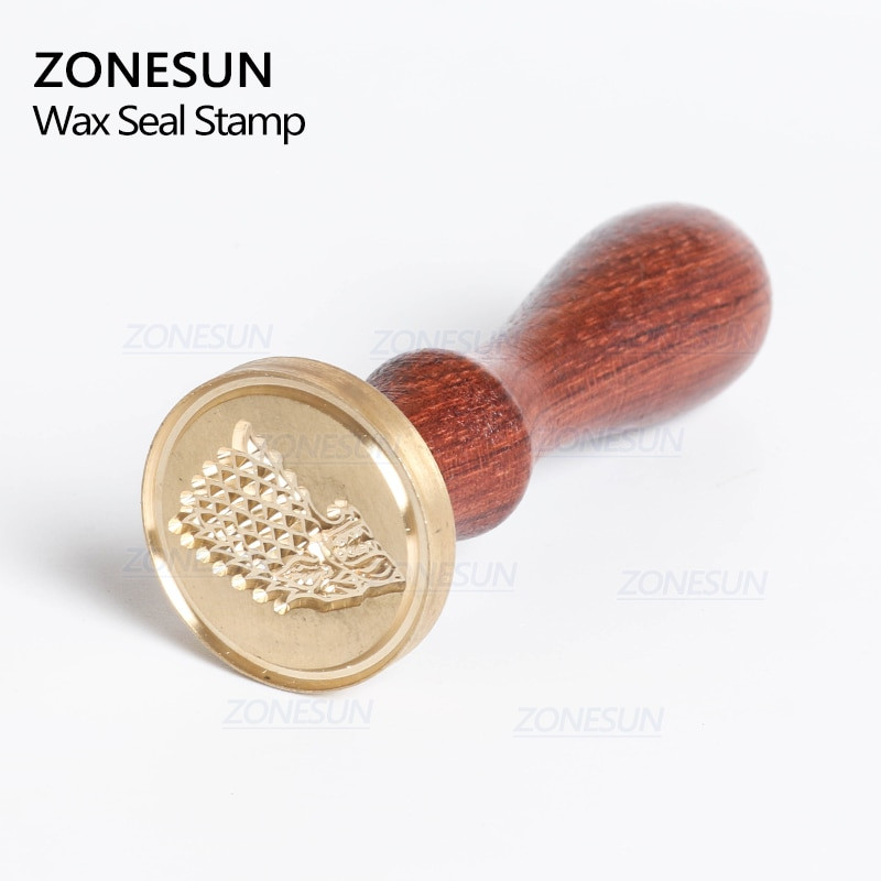 ZONESUN Σήμα Totem Σφραγίδα με ξύλινη λαβή για συσκευασία δώρου Γράμμα φάκελοι δέματα Προσκλητήρια γάμου