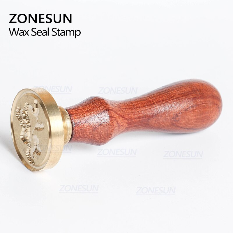 ZONESUN Σήμα Totem Σφραγίδα με ξύλινη λαβή για συσκευασία δώρου Γράμμα φάκελοι δέματα Προσκλητήρια γάμου