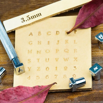 Направи си сам кожен перфоратор Инструмент за буквен печат Главни главни букви 26 азбучни кожени занаятчийски печати Работно седло 3,5-7 мм