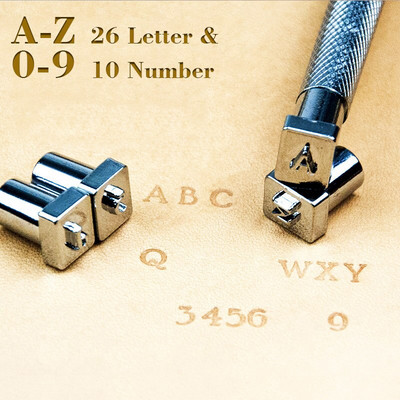 DIY Δερμάτινα Puncher Tools Letter Stamp Tool Κεφαλαία κεφαλαία γράμματα 26 Alphabet Leather Craft Stamps Working Saddle 3,5-7mm