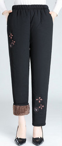 Pantaloni eleganti de dama cu talie inalta si captuseala calda