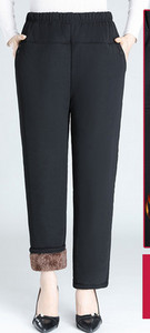 Pantaloni eleganti de dama cu talie inalta si captuseala calda