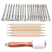 Σετ γραμματοσήμων δερμάτινων χειροτεχνιών χαρακτικής χειροτεχνίας εκτύπωσης εργαλείων κατασκευής σέλας με σφυρί σφράγισης DIY σετ εργαλείων χειροτεχνίας από δέρμα